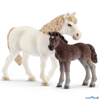 Ostatní hračky - Schleich - Kůň, Dartmoorský pony kobyla a hříbě