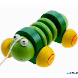 JIŽ SE NEPRODÁVÁ - Tahací hračka - Klepačka, Zelený červík (Woody)