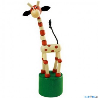 Dřevěné hračky - Mačkací figurka - Žirafa přírodní (Detoa)