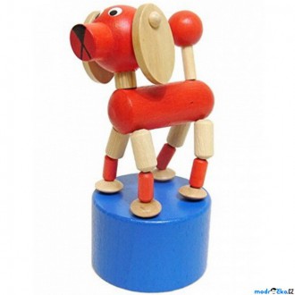 Dřevěné hračky - Mačkací figurka - Pes (Detoa)