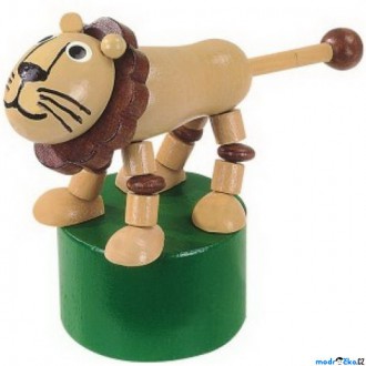 Dřevěné hračky - Mačkací figurka - Lev (Detoa)