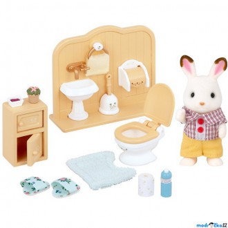 Ostatní hračky - Sylvanian Families - Set, Bratr čokoládových králíčků na toaletě