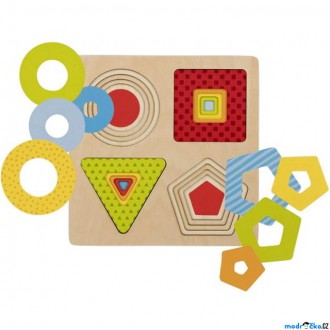 Puzzle a hlavolamy - Puzzle vícevrstvé - Geometrické tvary, 4 vrstvy (Goki)