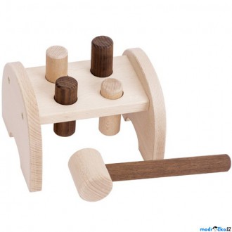Dřevěné hračky - Zatloukačka - Eko Nature, 4 kolíky (Goki)