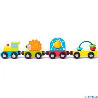 Vláčkodráhy - Vláčkodráha vláčky - Vlak s ježkem a hračkami (Woody)