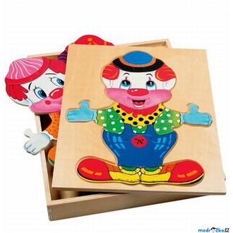 Puzzle a hlavolamy - Puzzle oblékání - Šatní skříň klaun, 32ks (Bino)