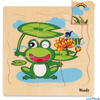 Puzzle a hlavolamy - Puzzle výukové - Vývoj žáby, 20ks (Woody)