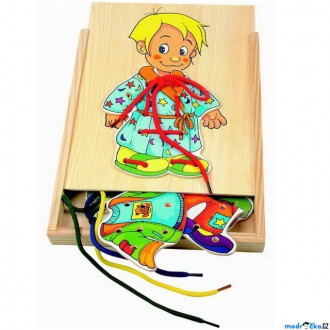 Dřevěné hračky - Šití - Oblékání kluk (Woody)