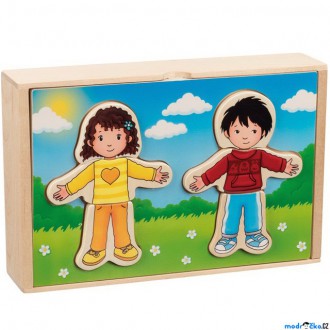 Puzzle a hlavolamy - Puzzle oblékání - Šatní skříň holka a kluk, 36ks (Goki)