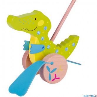 Dřevěné hračky - Jezdík na tyči - Plácačka, Krokodýl Susibelle (Goki)