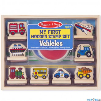 Dřevěné hračky - Razítka dřevěná - Razítka pro nejmenší, Dopravní prostředky (M&D)