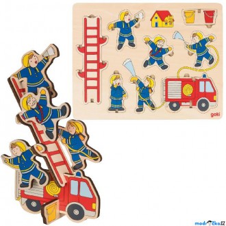 Puzzle a hlavolamy - Puzzle vkládací - Balanční hasiči, 8ks (Goki)