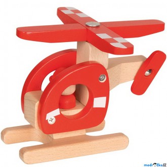 Dřevěné hračky - Vrtulník - Helikoptéra dřevěná (Goki)
