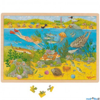 Puzzle a hlavolamy - Puzzle na desce - Velké A3, Ekologie v moři, 192ks (Goki)