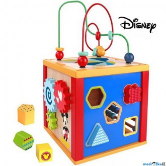 Dřevěné hračky - Motorická kostka - Dřevěná multifunkční Mickey 5v1 (Disney Derrson)