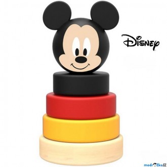 Dřevěné hračky - Skládačka s kroužky - Dřevěná pyramida Mickey Mouse (Disney Derrson)