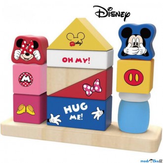 Dřevěné hračky - Skládačka - Nasazování na tyč, Veselé kostky Mickey a Minnie (Disney Derrson)