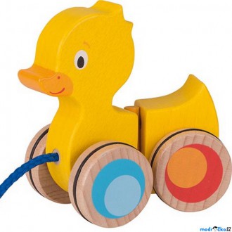 Dřevěné hračky - Tahací hračka - Kačenka ohebná dřevěná (Goki)