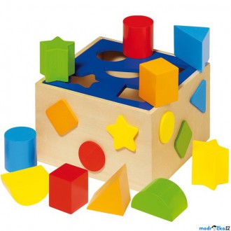 Dřevěné hračky - Vhazovačka - Vkládací krabička s tvary (Goki)