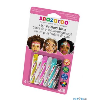 Ostatní hračky - Snazaroo - Tužky na obličej, Dívčí, 6 barev