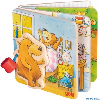 Pro nejmenší - První knížka - Malý medvěd, 4 dřevěné listy (Goki)