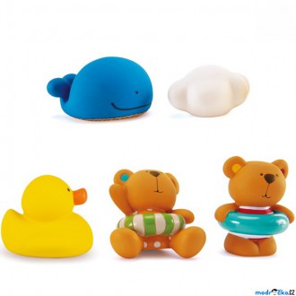 Ostatní hračky - Hračka do vody - Stříkající medvídci a zvířátka, 5ks (Hape)