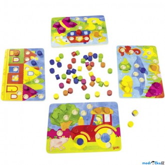 Dřevěné hračky - Společenská hra - Kostková hra barvičky (Goki)