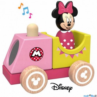 Dřevěné hračky - Vlak dřevěný - Vláček s Minnie se zvukem (Disney Derrson)