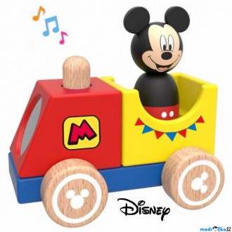 Dřevěné hračky - Vlak dřevěný - Vláček s Mickeym se zvukem (Disney Derrson)