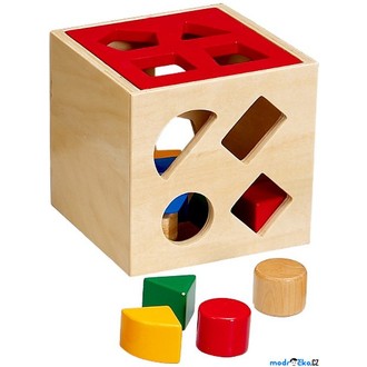 Dřevěné hračky - Vhazovačka - Vkládací krabička geometrické tvary (Woto)