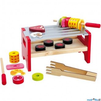 Dřevěné hračky - Kuchyň - Gril dřevěný stolní se špízy (Small foot)