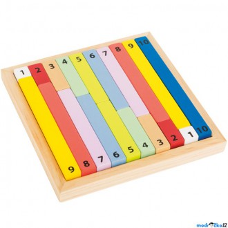 Dřevěné hračky - Školní pomůcka - Počítací dřevěné tyčky na desce (Small foot)