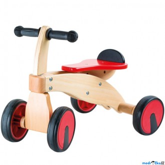 Dřevěné hračky - Odrážedlo - Čtyřkolka dřevěná červený závodník (Legler)