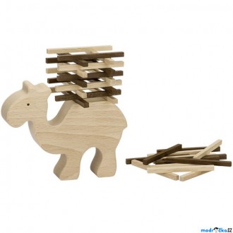 Dřevěné hračky - Motorická hra - Velbloudí náklad přírodní (Goki)
