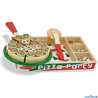 Dřevěné hračky - Krájení - Pizza dřevěná s tácem a podnosem (M&D)