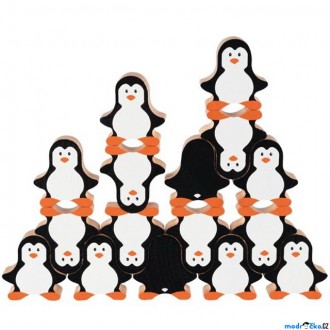 Dřevěné hračky - Motorická hra - Balancující postavičky tučňáci (Goki)