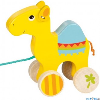 Dřevěné hračky - Tahací hračka - Velbloud dřevěný (Goki)