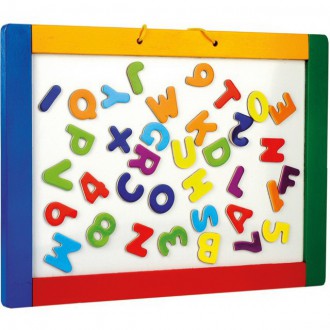 Dřevěné hračky - Magnetická tabule - S písmeny (Bino)