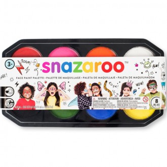 Ostatní hračky - Snazaroo - Sada 8 barev na obličej, 8x18ml (400 obličejů)