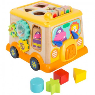 Dřevěné hračky - Vhazovačka - Školní autobus pro motorickou hru (Legler)
