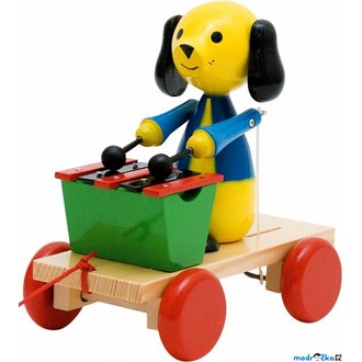 Dřevěné hračky - Tahací hračka - Xylofón pes (Woody)