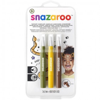 Ostatní hračky - Snazaroo - Štětce s barvou, Džungle, 3 barvy