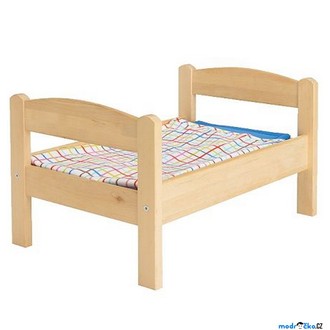 Dřevěné hračky - Postýlka pro panenky - Přírodní s peřinkami DUKTIG (Ikea)
