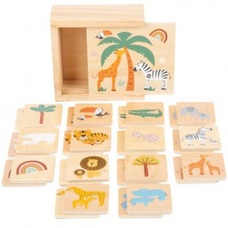 Dřevěné hračky - Pexeso - Safari dřevěné, 28ks (Small foot)