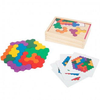 Stavebnice - Mozaika - Dřevěná logická hra hexagony (Small foot)