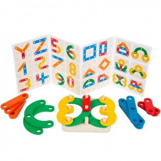 Dřevěné hračky - Skládačka - Logická hra Písmena a čísla (Small foot)