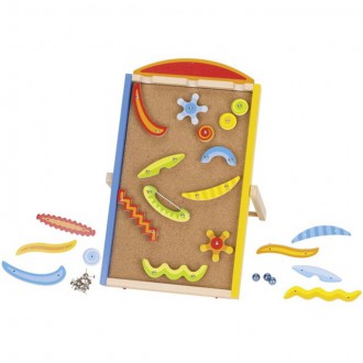 Dřevěné hračky - Kuličková dráha - Pinball stolní variabilní deska (Goki)