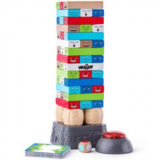 Dřevěné hračky - Jenga barevná - Věž elektronická hra s časovačem (Woody)