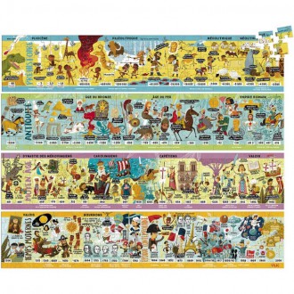 Ostatní hračky - Puzzle z kartónu - Historie 4v1, 400 dílků (Vilac)