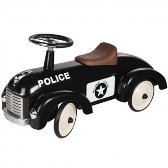Pro nejmenší - Odrážedlo kovové - Historické auto, černé policie (Goki)